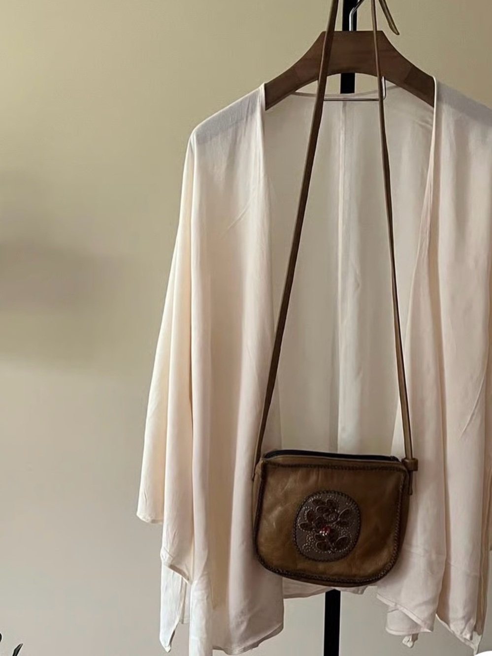 Lightweight Ivory Draped Kimono Forever 21